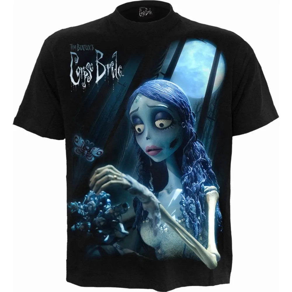 Black - Front - Corpse Bride Unisex Adult Glow In The Dark T-Shirt