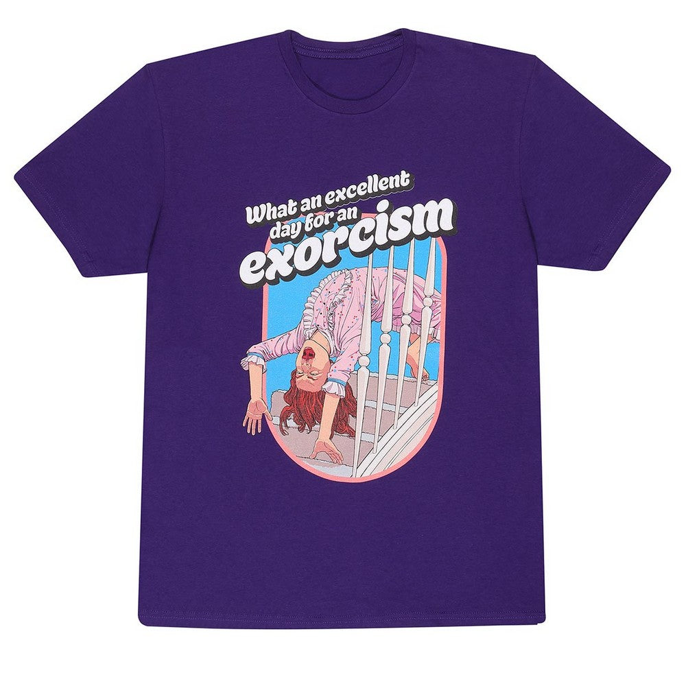 Purple - Front - The Exorcist Unisex Adult Excellent Day For An Excorism T-Shirt