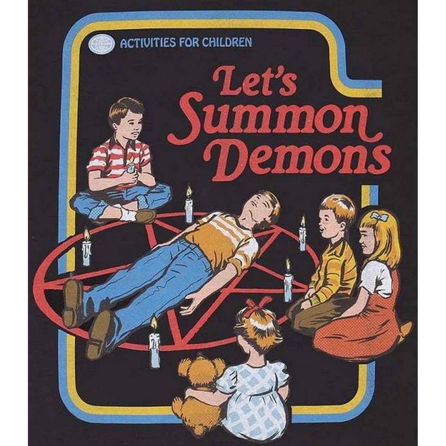 Black - Back - Steven Rhodes Unisex Adult Lets Summon Demons T-Shirt