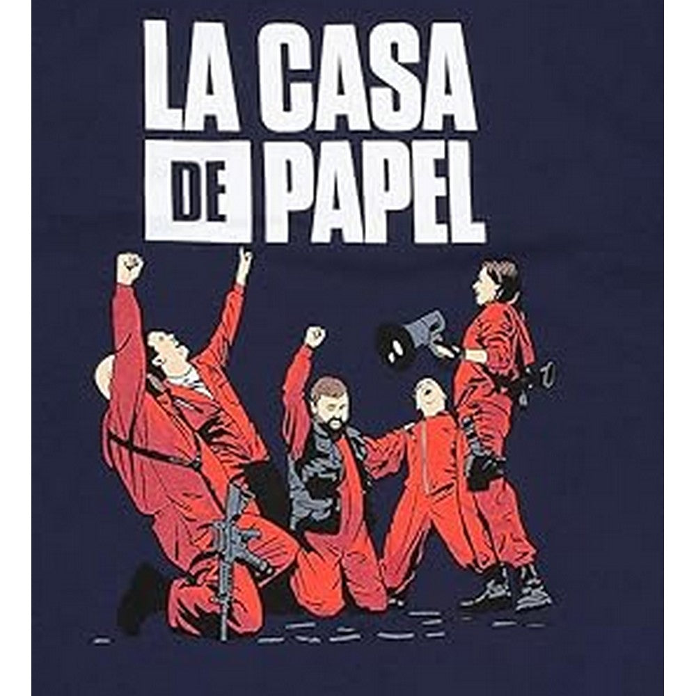 Navy - Back - Money Heist Womens-Ladies La Casa De Papel Fitted T-Shirt