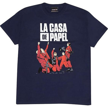 Navy - Front - Money Heist Womens-Ladies La Casa De Papel Fitted T-Shirt
