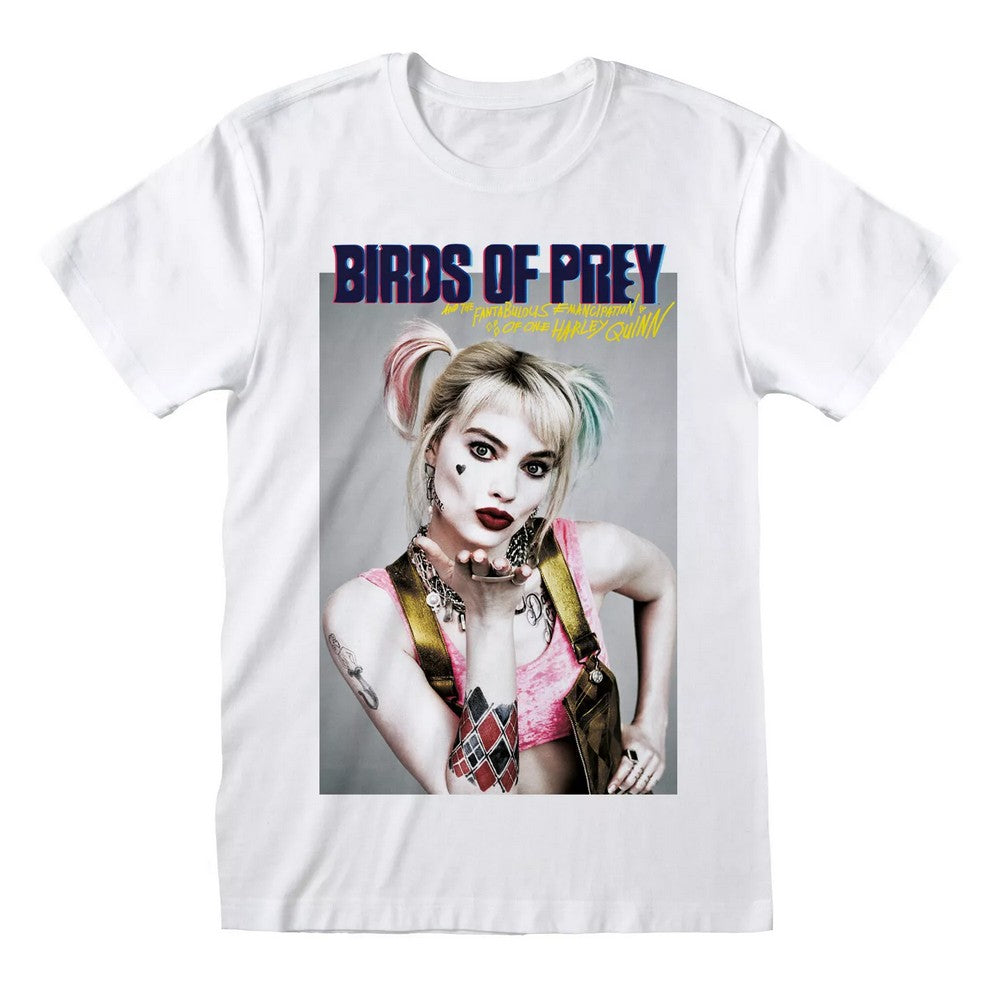 White - Front - Birds Of Prey Womens-Ladies Poster Fitted T-Shirt