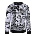 White-Black - Front - Junji-Ito Unisex Adult Smile Patterns Knitted Jumper