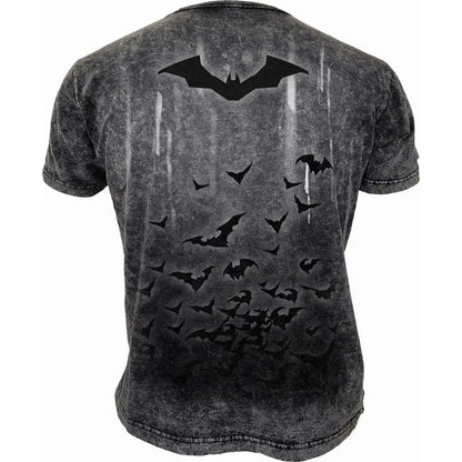 Black - Back - Spiral Direct Unisex Adult Acid Rain Batman T-Shirt