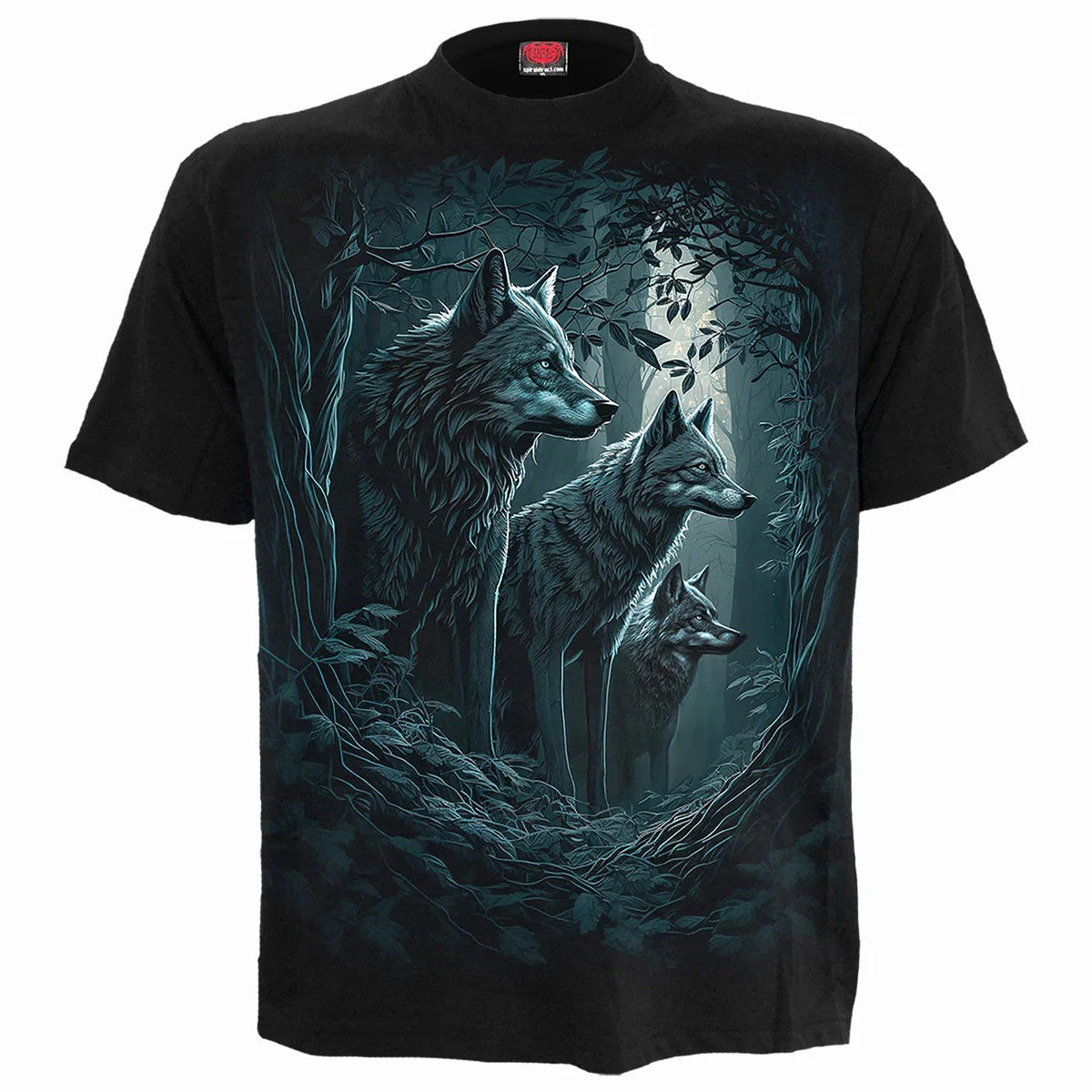 Black - Front - Spiral Direct Unisex Adult Forest Guardians T-Shirt