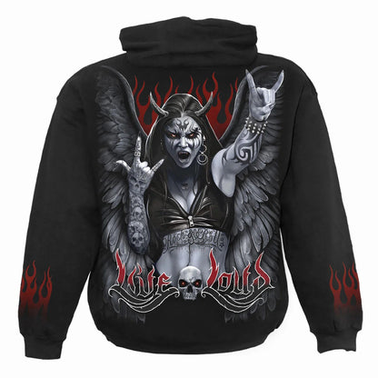 Black - Back - Spiral Direct Unisex Adult Rock Loud Hoodie