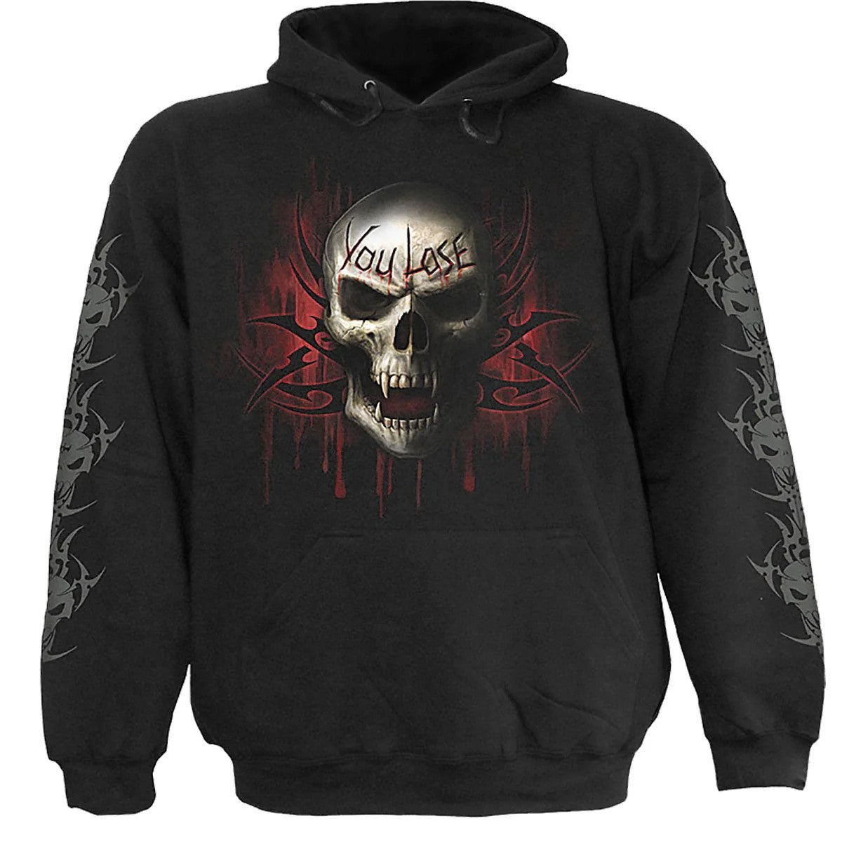 Black - Front - Spiral Direct Unisex Adult Game Over Hoodie