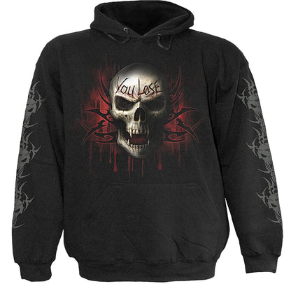 Black - Front - Spiral Direct Childrens-Kids Game Over Drawstring Hoodie