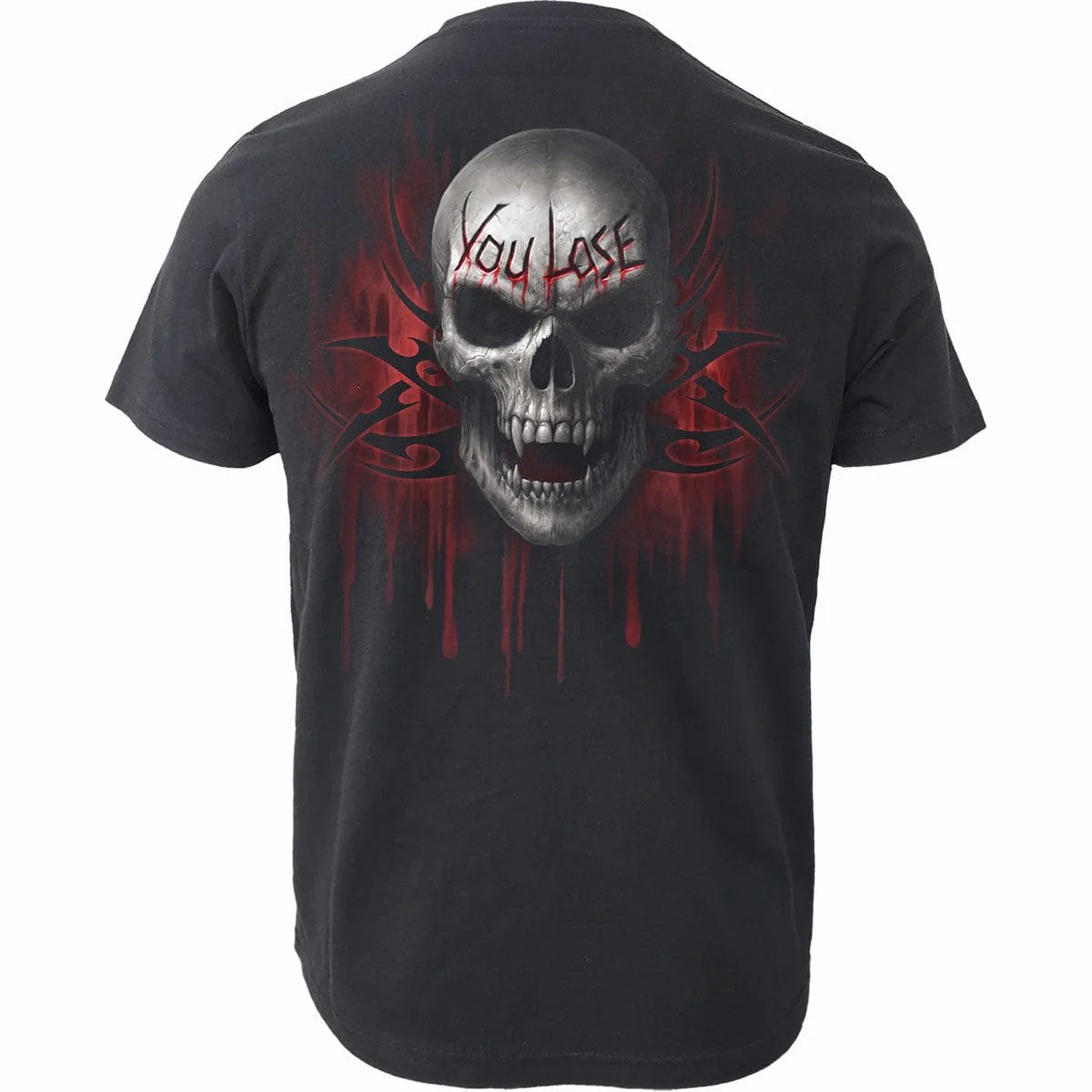 Black - Back - Spiral Direct Unisex Adult Game Over Organic Cotton T-Shirt