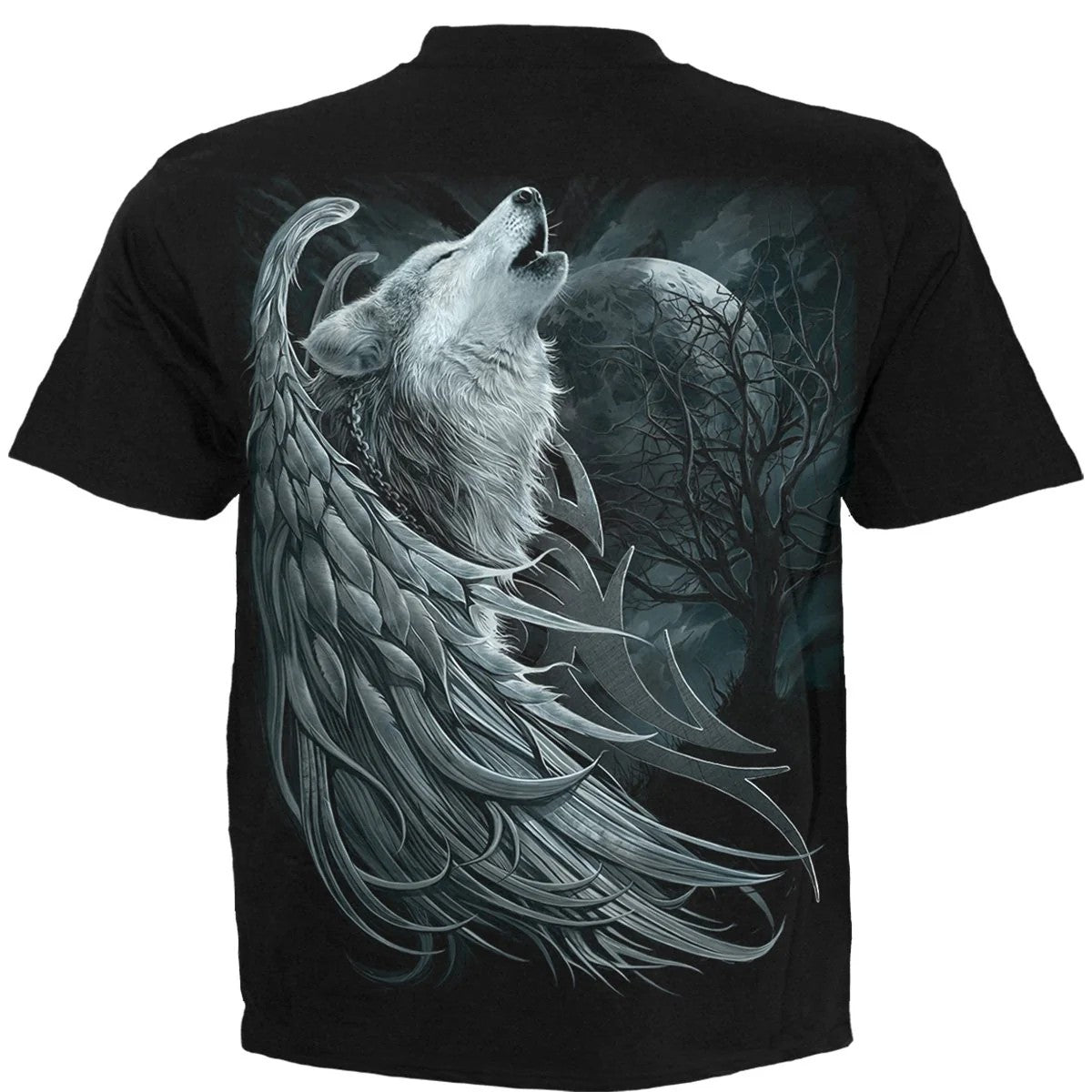 Black - Back - Spiral Direct Unisex Adult Wolf Spirit Short-Sleeved T-Shirt