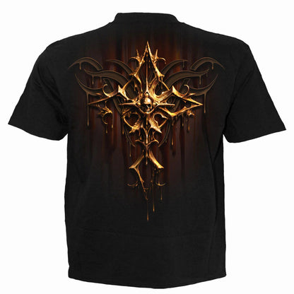 Black - Back - Spiral Direct Unisex Adult Dripping Gold T-Shirt