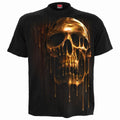 Black - Front - Spiral Direct Unisex Adult Dripping Gold T-Shirt