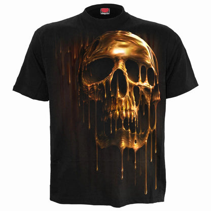 Black - Front - Spiral Direct Unisex Adult Dripping Gold T-Shirt