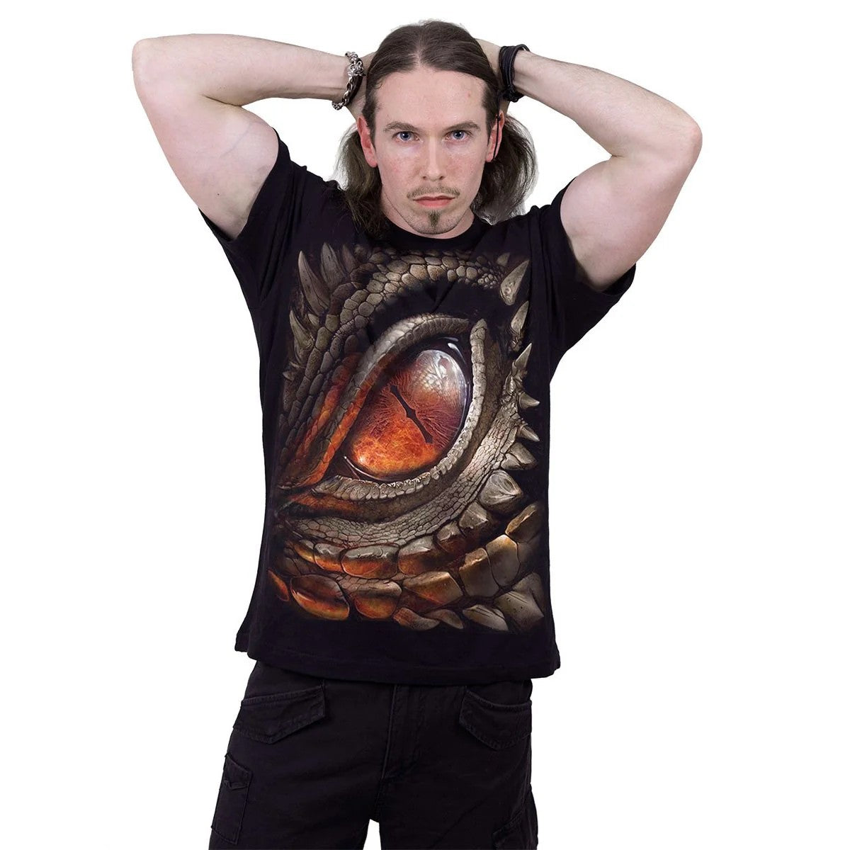 Black - Side - Spiral Direct Unisex Adult Dragon Eye Short-Sleeved T-Shirt