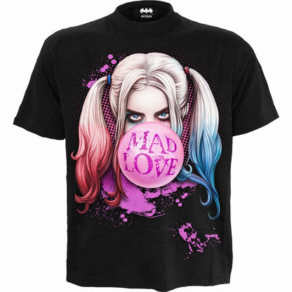 Black - Front - Spiral Direct Unisex Adult Mad Love Harley Quinn T-Shirt