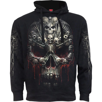 Black - Front - Spiral Direct Unisex Adult Death Bones Hoodie