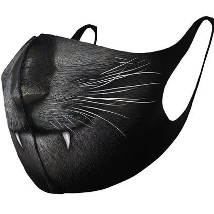 Black - Front - Spiral Direct Cat Fangs Face Mask