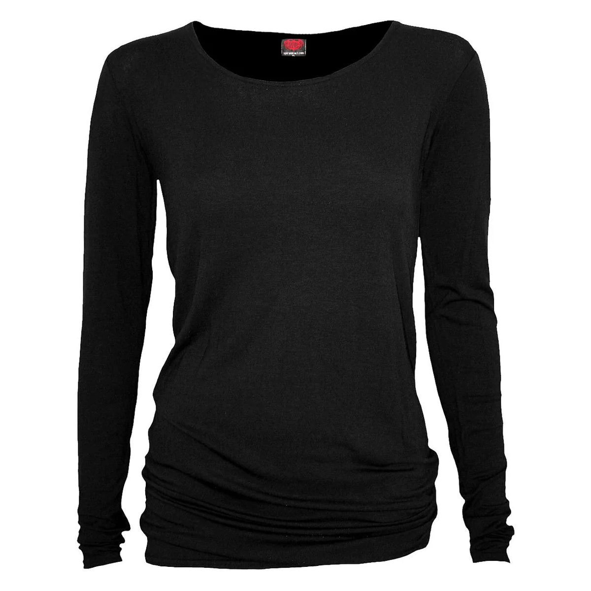 Black - Front - Spiral Direct Womens-Ladies Gothic Elegance Baggy Long-Sleeved Top
