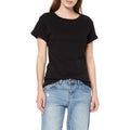 Black - Back - Spiral Direct Womens-Ladies Urban Fashion Boat Neck Capped Sleeved T-Shirt