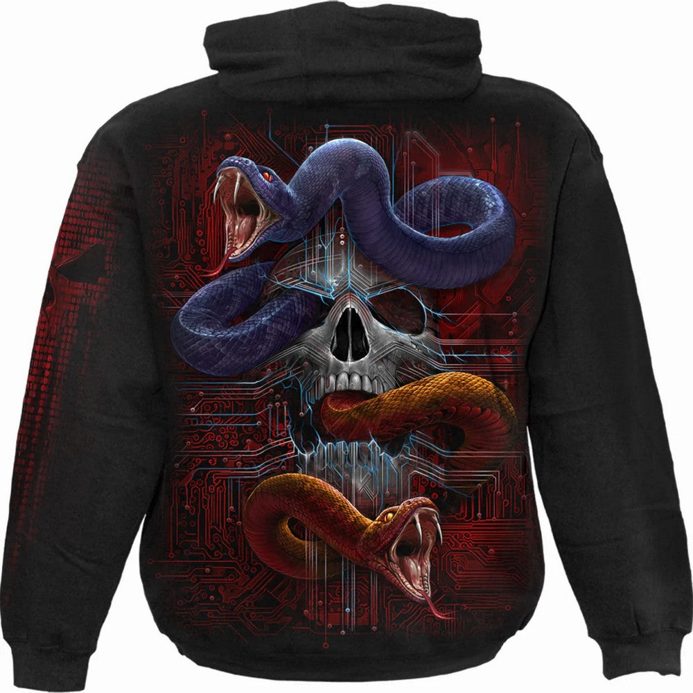 Black - Back - Spiral Direct Unisex Adult Python Print Hoodie