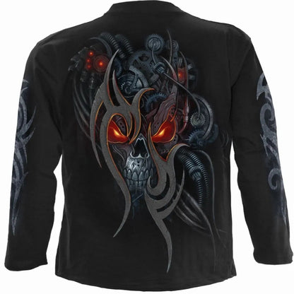 Black - Back - Spiral Direct Unisex Adult Steampunk Skull Long-Sleeved T-Shirt