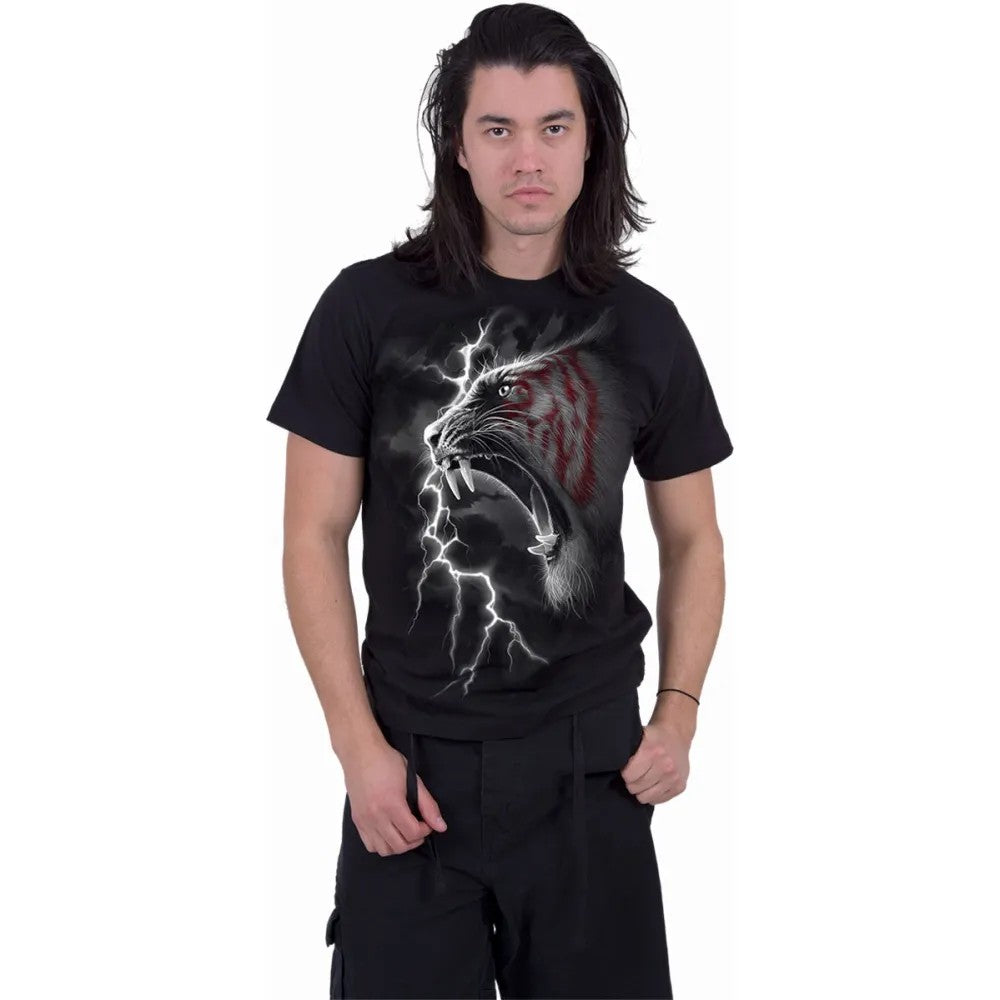 Black - Side - Spiral Direct Unisex Adult Mark Of The Tiger T-Shirt