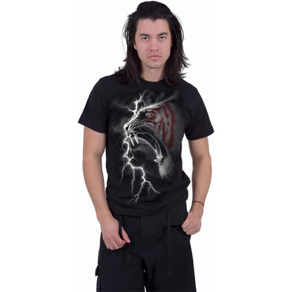 Black - Side - Spiral Direct Unisex Adult Mark Of The Tiger T-Shirt
