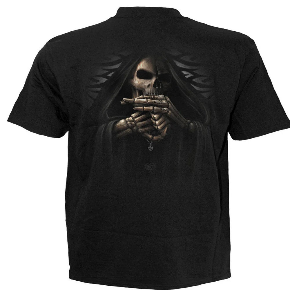 Black - Back - Spiral Direct Unisex Adult Bone Finger Short-Sleeved T-Shirt