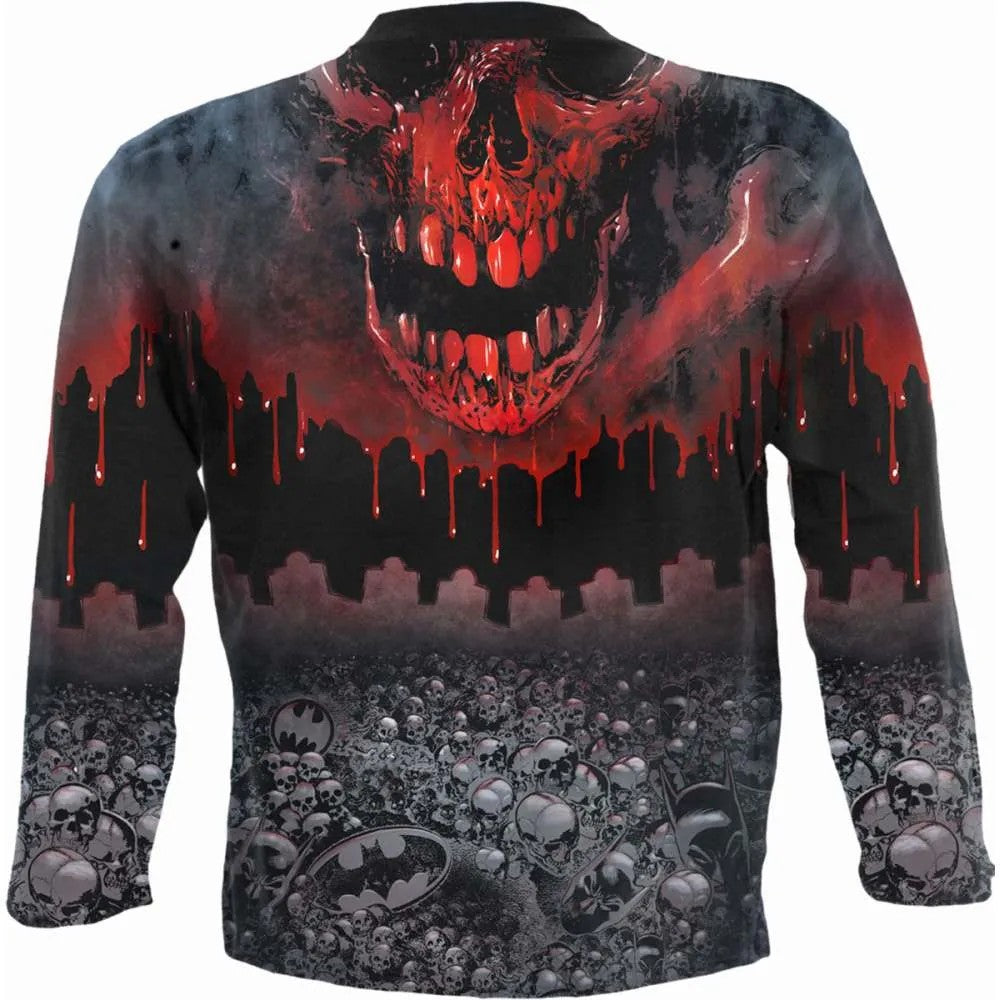 Black - Back - Batman Unisex Adult Asylum Wrap Long-Sleeved T-Shirt