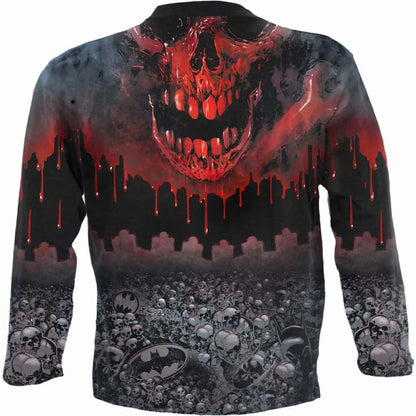 Black - Back - Batman Unisex Adult Asylum Wrap Long-Sleeved T-Shirt
