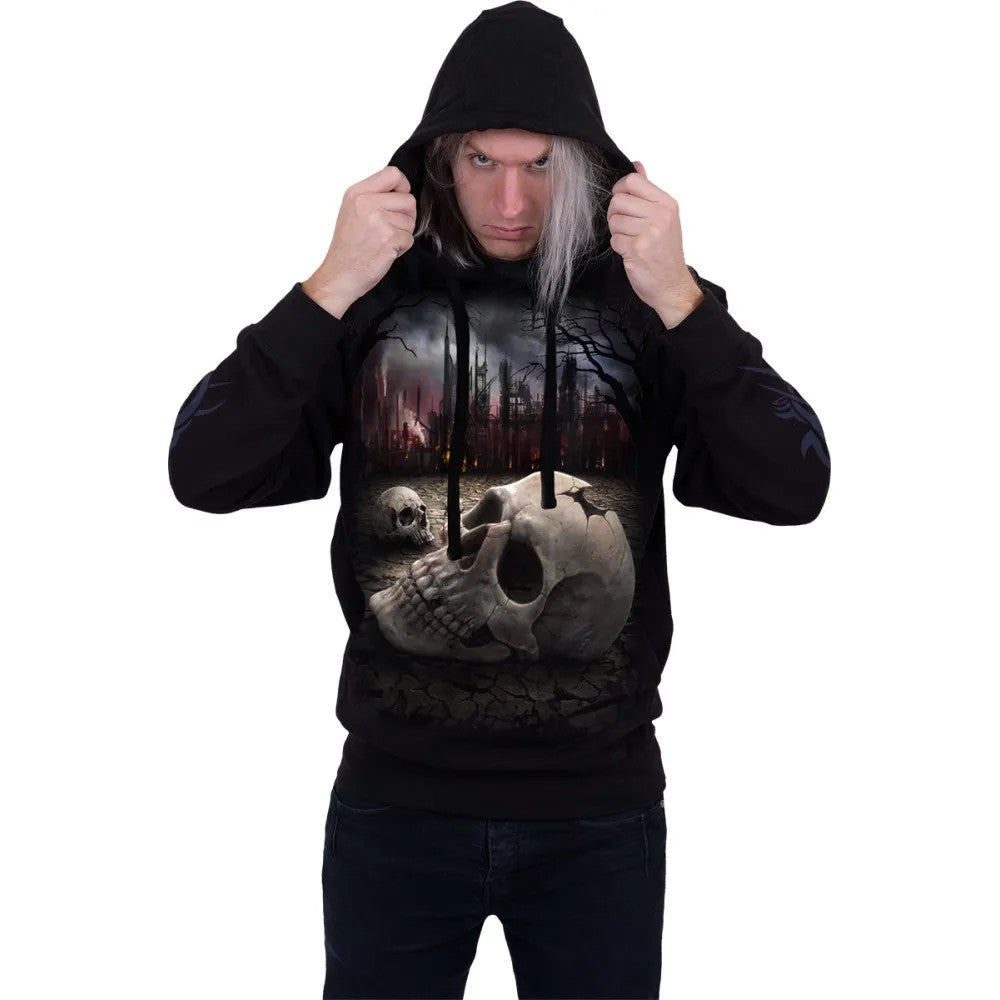Black - Side - Spiral Direct Unisex Adult Dead World Hoodie