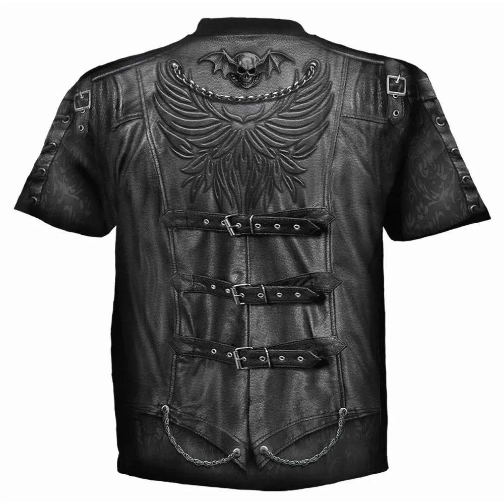 Black - Back - Spiral Direct Unisex Adult Goth Wrap Short-Sleeved T-Shirt