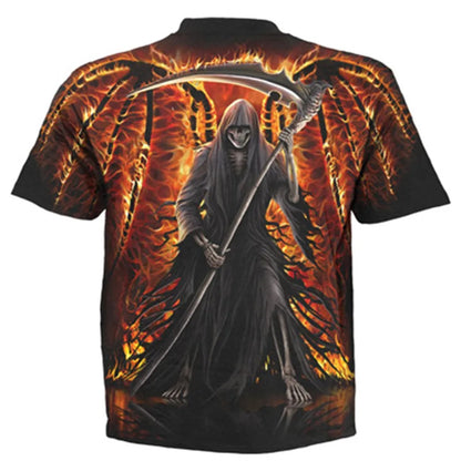 Black - Back - Spiral Direct Unisex Adult Flaming Death Short-Sleeved T-Shirt