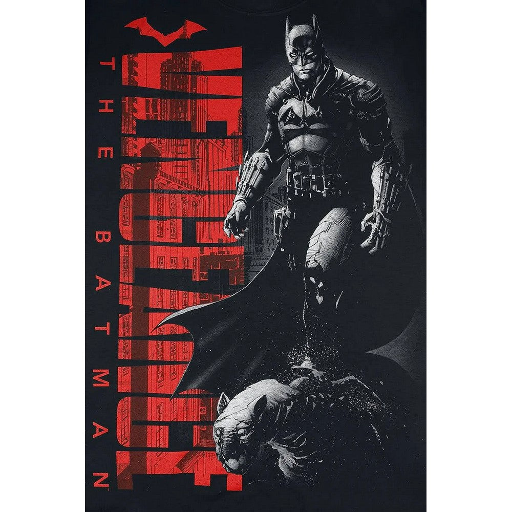 Black - Back - Batman Unisex Adult Comic Cover T-Shirt