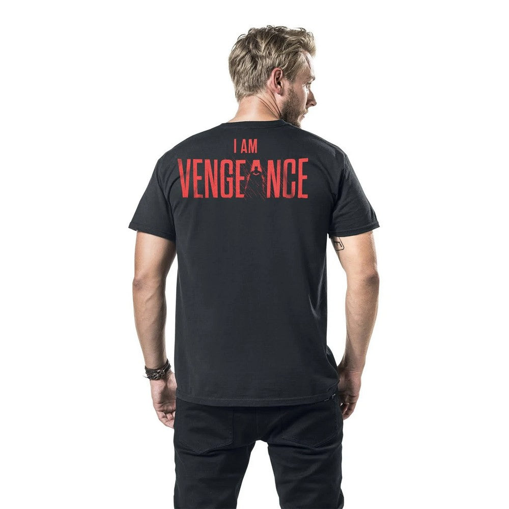 Black - Pack Shot - Batman Unisex Adult Raining Vengeance T-Shirt