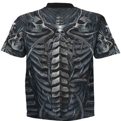 Black - Back - Spiral Direct Unisex Adult Skull Armour Short-Sleeved T-Shirt
