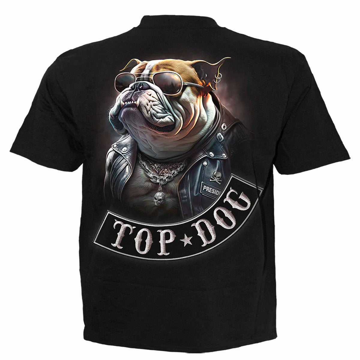 Black - Back - Spiral Direct Unisex Adult Top Dog Short-Sleeved T-Shirt