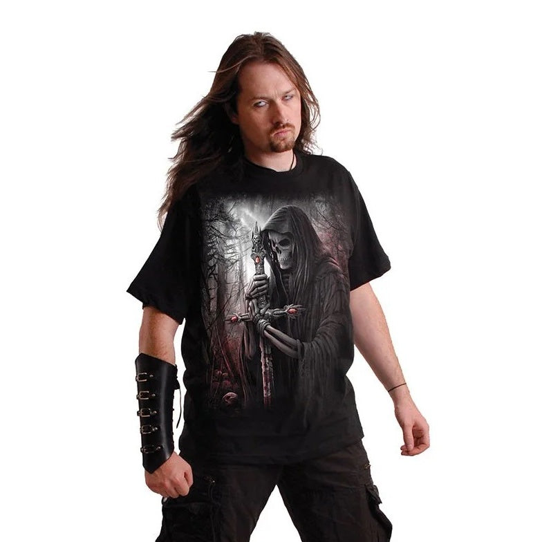 Black - Side - Spiral Direct Unisex Adult Soul Searcher T-Shirt