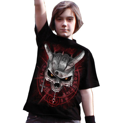 Black - Side - Spiral Direct Childrens-Kids Never Too Loud T-Shirt