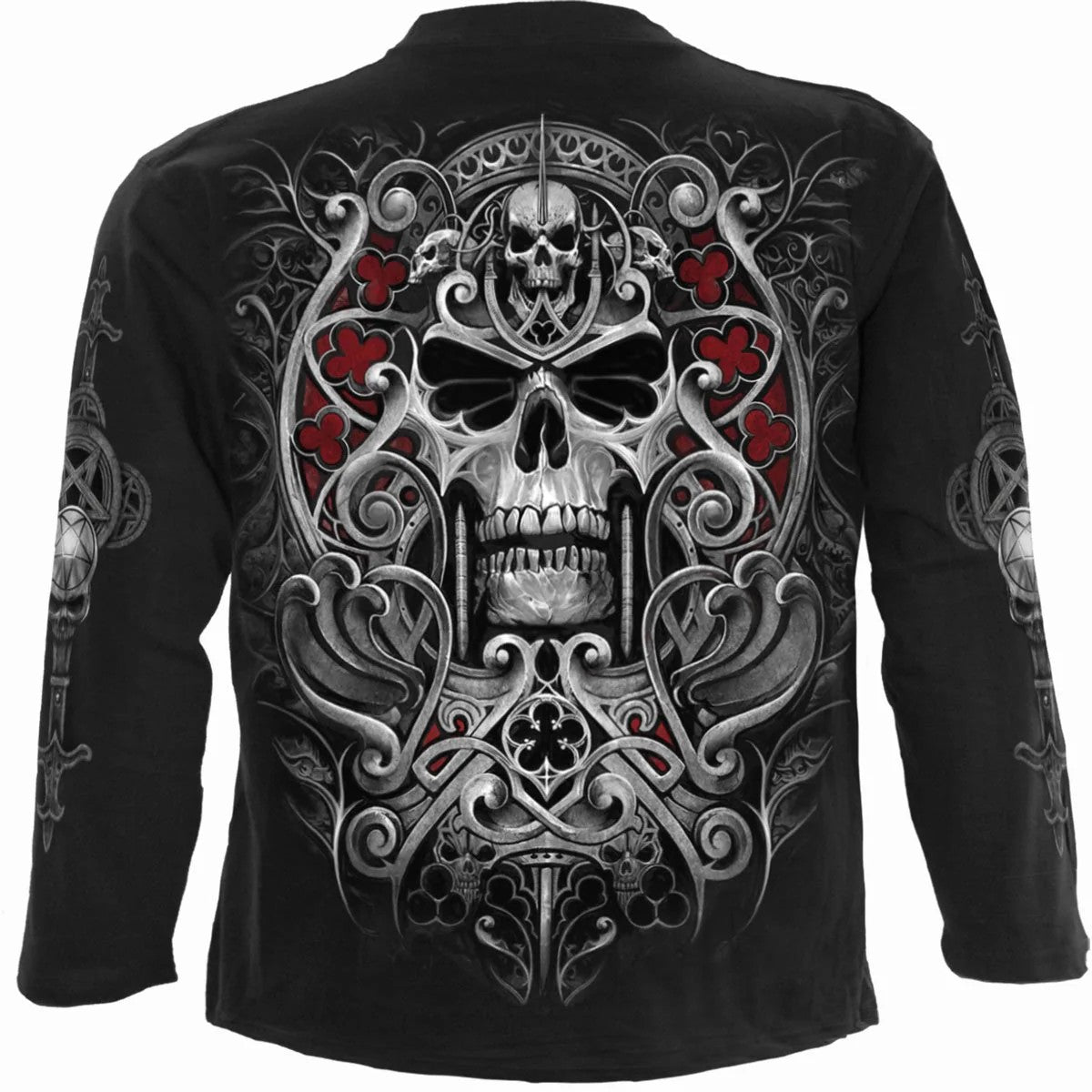 Black - Back - Spiral Direct Unisex Adult Reaper´s Door Long-Sleeved T-Shirt