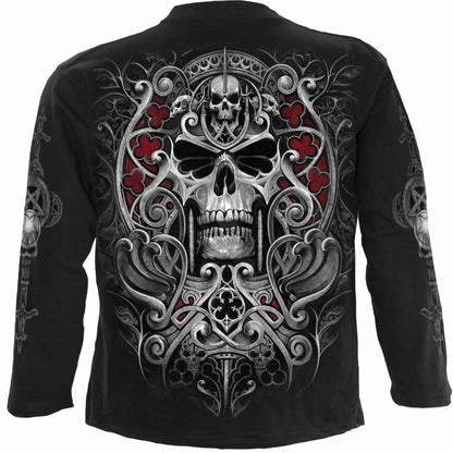 Black - Back - Spiral Direct Unisex Adult Reaper´s Door Long-Sleeved T-Shirt