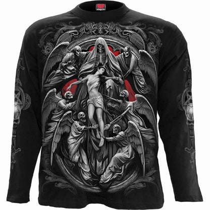 Black - Front - Spiral Direct Unisex Adult Reaper´s Door Long-Sleeved T-Shirt