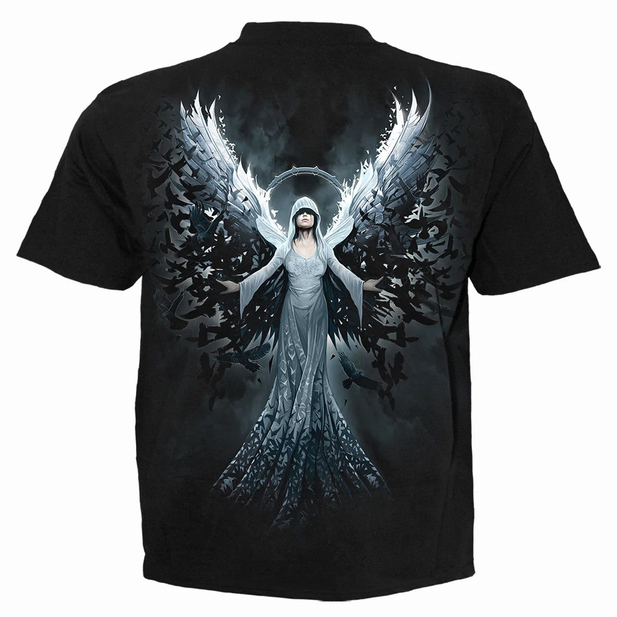 Black - Back - Spiral Direct Unisex Adult Ethereal Angel T-Shirt