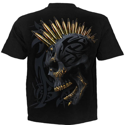 Black-Gold - Back - Spiral Direct Unisex Adult Black Gold Skull T-Shirt