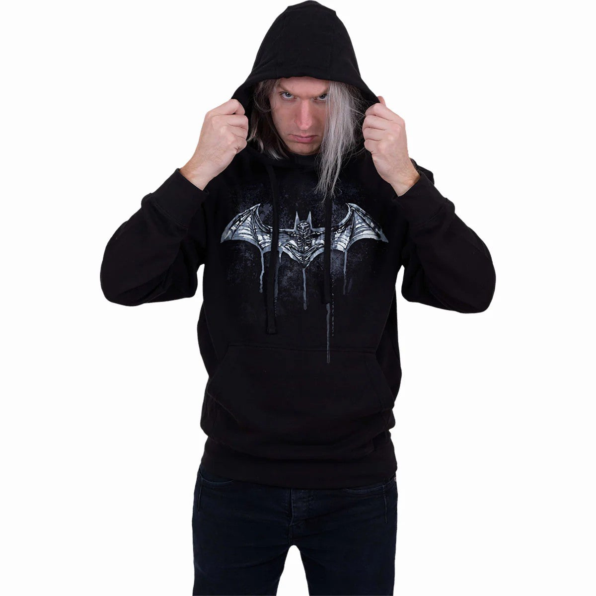 Black - Side - Spiral Direct Womens-Ladies Nocturnal Batman Hoodie