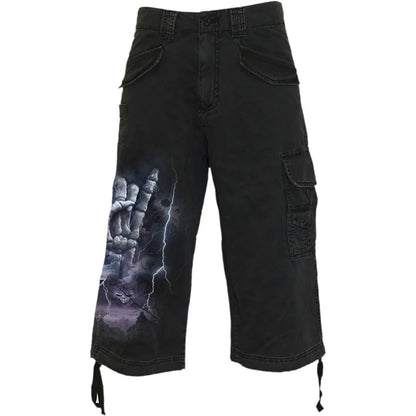 Black - Front - Spiral Direct Unisex Adult Rock Eternal Vintage Cargo Shorts