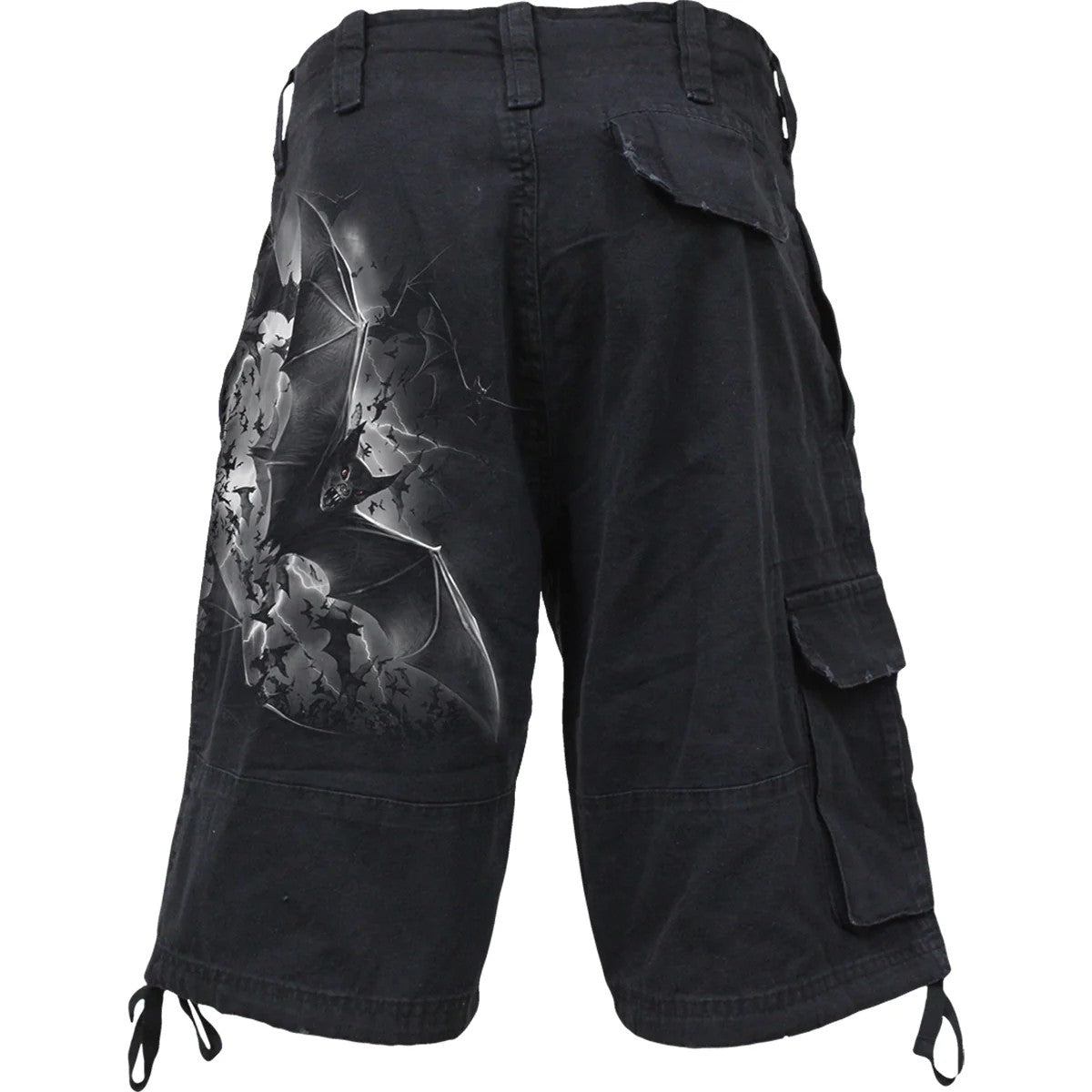 Black - Back - Spiral Direct Unisex Adult Bat Curse Cargo Shorts