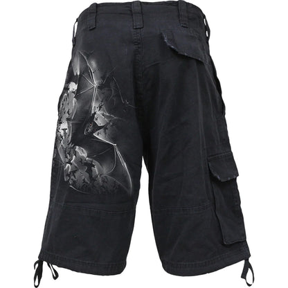 Black - Back - Spiral Direct Unisex Adult Bat Curse Cargo Shorts