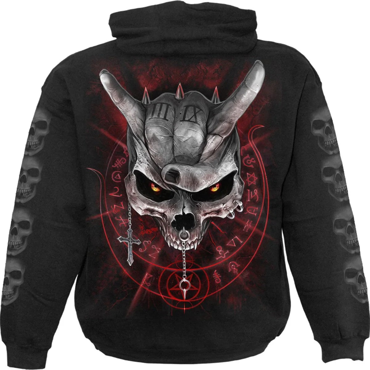 Black - Back - Spiral Direct Childrens-Kids Never Too Loud Drawstring Hoodie