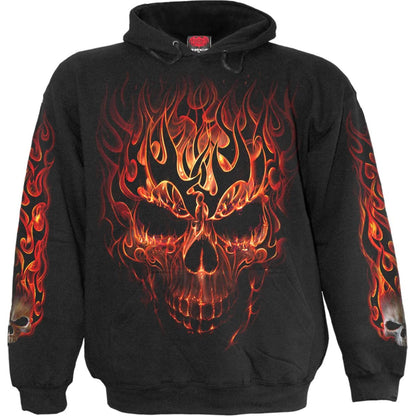 Black - Front - Spiral Direct Childrens-Kids Skull Blast Drawstring Hoodie